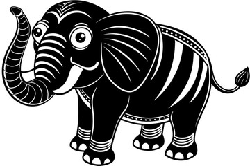 Funny Elephant Vector Illustration with White Background Cartoons, Clipart, Line Art Design, Funny elephant vector illustration with white background in cartoon, clipart, and line art styles.