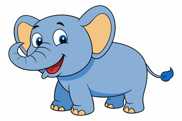 Fototapeta premium Funny Elephant Vector Illustration with White Background Cartoons, Clipart, Line Art Design, Funny elephant vector illustration with white background in cartoon, clipart, and line art styles.