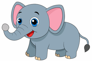Funny Elephant Vector Illustration with White Background Cartoons, Clipart, Line Art Design, Funny elephant vector illustration with white background in cartoon, clipart, and line art styles.
