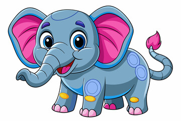 Funny Elephant Vector Illustration with White Background Cartoons, Clipart, Line Art Design, Funny elephant vector illustration with white background in cartoon, clipart, and line art styles.