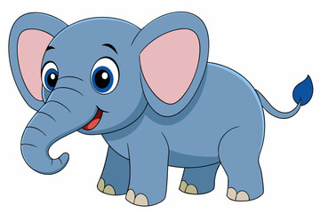 Funny Elephant Vector Illustration with White Background Cartoons, Clipart, Line Art Design, Funny elephant vector illustration with white background in cartoon, clipart, and line art styles.
