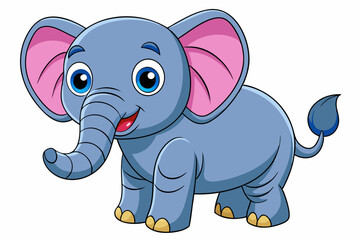 Funny Elephant Vector Illustration with White Background Cartoons, Clipart, Line Art Design, Funny elephant vector illustration with white background in cartoon, clipart, and line art styles.
