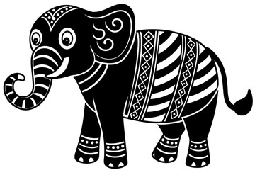 Funny Elephant Vector Illustration with White Background Cartoons, Clipart, Line Art Design, Funny elephant vector illustration with white background in cartoon, clipart, and line art styles.