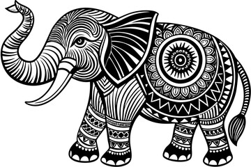 Funny Elephant Vector Illustration with White Background Cartoons, Clipart, Line Art Design, Funny elephant vector illustration with white background in cartoon, clipart, and line art styles.