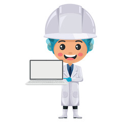 Supervisor with a laptop. Integration of technology and data analysis in the food industry. Digital tools to manage, monitor and improve production processes, ensuring food quality and safety