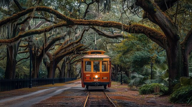 New Orleans Street Cars in Canal Street