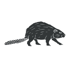 Vector hand drawn sketch doodle beaver isolated on white background