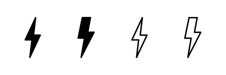 Lightning icon vector isolated on white background. Bolt icon vector. Energy and thunder electric icon