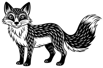 Funny Fox Vector Illustration Cartoon, Clipart, And Line Art Design, Playful Fox vector illustration with white background, perfect for cartoons, clipart, and line art designs.