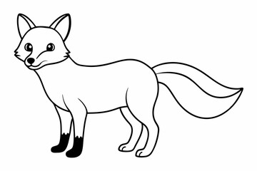 Funny Fox Vector Illustration Cartoon, Clipart, And Line Art Design, Playful Fox vector illustration with white background, perfect for cartoons, clipart, and line art designs.