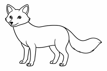 Funny Fox Vector Illustration Cartoon, Clipart, And Line Art Design, Playful Fox vector illustration with white background, perfect for cartoons, clipart, and line art designs.