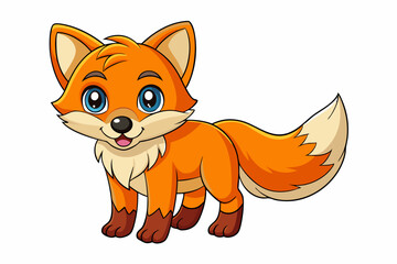 Funny Fox Vector Illustration Cartoon, Clipart, And Line Art Design, Playful Fox vector illustration with white background, perfect for cartoons, clipart, and line art designs.