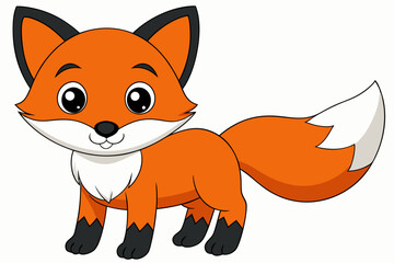 Funny Fox Vector Illustration Cartoon, Clipart, And Line Art Design, Playful Fox vector illustration with white background, perfect for cartoons, clipart, and line art designs.