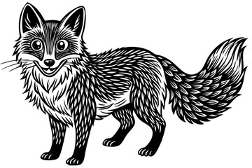 Funny Fox Vector Illustration Cartoon, Clipart, And Line Art Design, Playful Fox vector illustration with white background, perfect for cartoons, clipart, and line art designs.