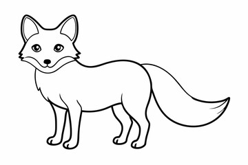 Fototapeta premium Funny Fox Vector Illustration Cartoon, Clipart, And Line Art Design, Playful Fox vector illustration with white background, perfect for cartoons, clipart, and line art designs.