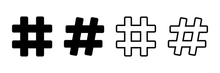 Hashtag icon vector isolated on white background. hashtag vector icon