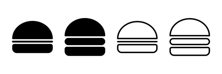 Hamburger icon vector isolated on white background. Burger and hamburger icon. Fast food vector icon