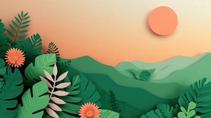 Fototapeta premium Impact of Global Warming on Biodiversity, an illustration showcasing diverse ecosystems under threat, emphasizing environmental changes and their consequences, ample space for textual information.