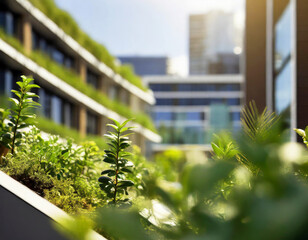 Zieleń rośliny na dachu budynku 