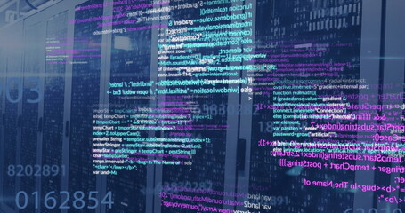 Obraz premium Image of data processing over computer servers