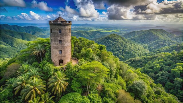 Yokahu Tower overlooking lush rainforest in El Yunque National Forest, Puerto Rico, Yokahu Tower