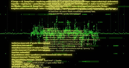 Image of digital data processing over black background