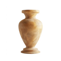 A wooden vase with a brown base and a brown top