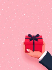 Obraz premium Love Unwrapped, a vibrant flat design illustration showcasing an array of beautifully wrapped gifts, inviting warmth and joy, with ample space for personalized messages.