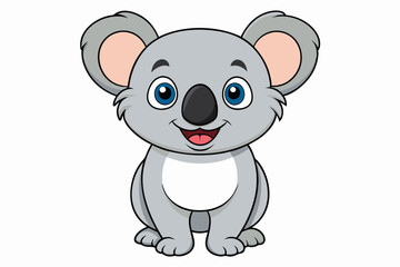 Funny Koala Vector Illustration, Cartoons, Clipart, and Line Art Design on White Background, Funny Koala vector illustration, cartoon, clipart, and line art design on a white background