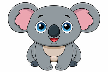 Funny Koala Vector Illustration, Cartoons, Clipart, and Line Art Design on White Background, Funny Koala vector illustration, cartoon, clipart, and line art design on a white background