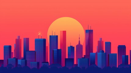 Obraz premium Urban Heat Island Impact, vibrant cityscape illustrating the urban heat island effect, showcasing global warming challenges, designed with ample space for informative text, rich detail throughout.
