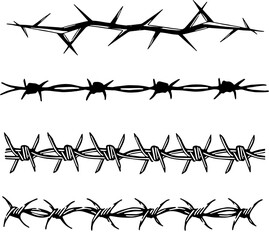 barbed wire isolated illustration