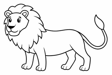 Funny Lion Vector Illustration with White Background Cartoons, Clipart, and Line Art Design, Funny lion vector illustration, perfect for cartoons, clipart, and line art designs with white background