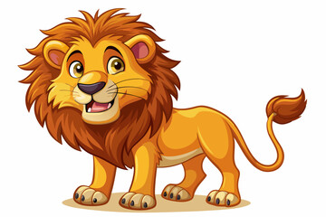Funny Lion Vector Illustration with White Background Cartoons, Clipart, and Line Art Design, Funny lion vector illustration, perfect for cartoons, clipart, and line art designs with white background © raseldesigner93