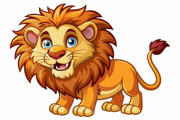 Funny Lion Vector Illustration with White Background Cartoons, Clipart, and Line Art Design, Funny lion vector illustration, perfect for cartoons, clipart, and line art designs with white background