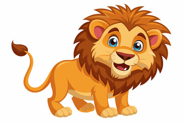 Funny Lion Vector Illustration with White Background Cartoons, Clipart, and Line Art Design, Funny lion vector illustration, perfect for cartoons, clipart, and line art designs with white background