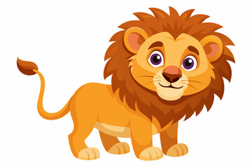 Funny Lion Vector Illustration with White Background Cartoons, Clipart, and Line Art Design, Funny lion vector illustration, perfect for cartoons, clipart, and line art designs with white background