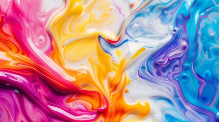 Artistic epoxy resin artwork with a polished sealant, dynamic swirls of vibrant colors, glossy and smooth texture, stylish and eye-catching piece