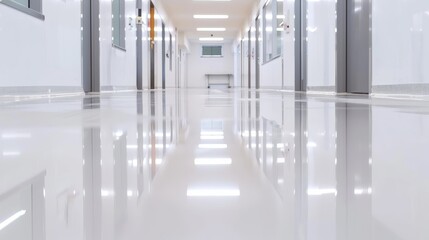 Commercial epoxy resin flooring, multiple layers for durability, shiny and tough finish, resilient base, hard-wearing topcoat, seamless and long-lasting coverage