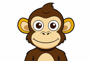 Funny Monkey Vector Illustration on White Background | Cartoons, Clipart, Line Art Design, Funny monkey vector illustration on white background, perfect for cartoons, clipart, and line art designs.