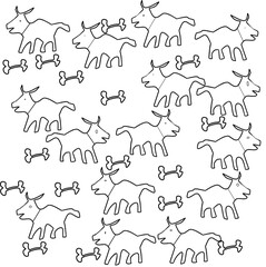 set of animals pattern 