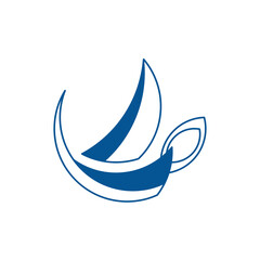 Abstract Logo Vector Icon Sailboat And Cups