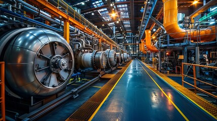 Industrial factory with complex machinery