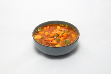 Lentil stew with vegetables and chorizo
