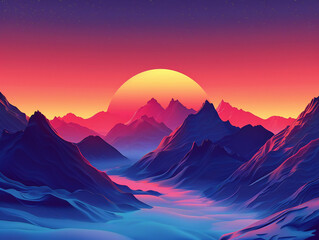 mountain landscape in background illustration