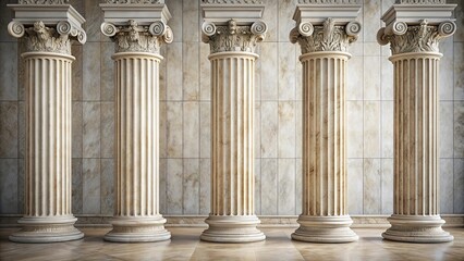 Fototapeta premium Ancient marble chipped columns, reminiscent of Greek or Roman architecture, ancient, antique, marble, chipped, columns