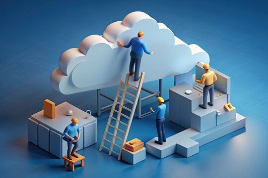 Engineers Working on Cloud Computing