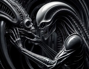 background with scary vibes,abstract 3d background of  aliens,