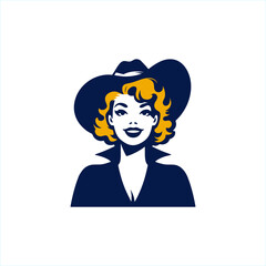 piup stencil cowgirl illustration vector