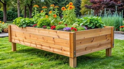 Raised planter box for growing vegetables and flowers, gardening, raised bed, organic, homegrown